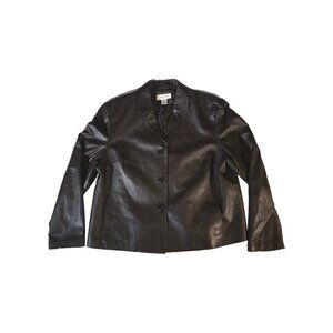 Judith Hart Women's Chocolate Brown Leather Y2K Fall Blazer